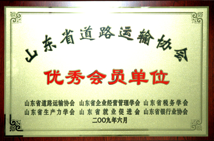 20250124123028792879 集团被评为“山东省路路运输协会优良会员单元”